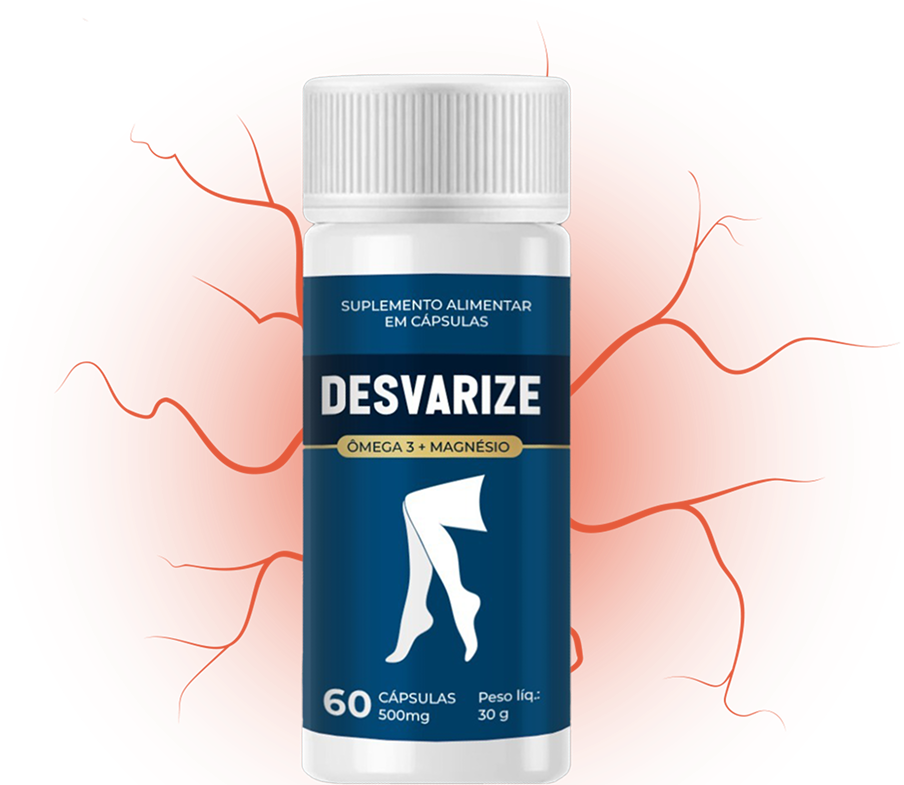 encapsulado DESVARIZE com imagens de varizes atrás